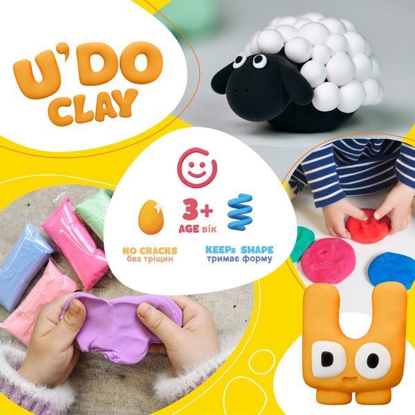 Набір для творчості " U'DO Clay 18 шт." брикет 10 г Strateg (41061) 41061 фото