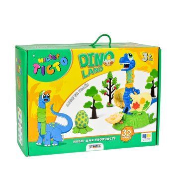 Набір для творчості Містер тісто Dino Land Strateg українською мовою (41035) 41035 фото